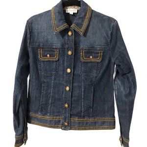 St. John Blue Denim Jacket Size P